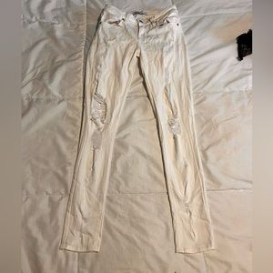 White “Just Black” ripped jeans, size: 26